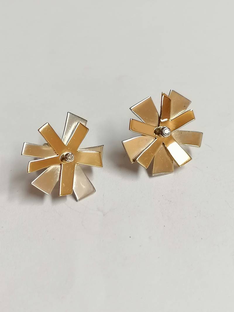 Morning Glory Gold Und Silber, Diamant Set Ohrstecker Morning Glory Gold Und Silber, Diamant Set Ohrstecker von AndrewODellJewellery