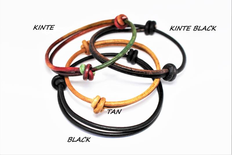 Damen Herren Minimalist Leder Armband, Einstellbar Natürliche 3 Mm Set Von Einfachen Freundschaftsarmband, Slip Knot Armband von AndrewTroyDesigns