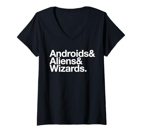Damen Androids Aliens und Wizards Die große Drei-Liste T-Shirt mit V-Ausschnitt Damen Androids Aliens und Wizards Die große Drei-Liste T-Shirt mit V-Ausschnitt von Androids Aliens and Wizards List