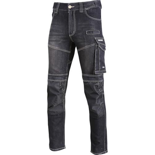 Andromeda Arbeitshose Lahti PRO L40517 Slim FIT Jeanshose Sicherheitshose Schutzhose Jeans Herrenhose Schwarze Hose Bundhose Berufshose Herren (S) von Andromeda