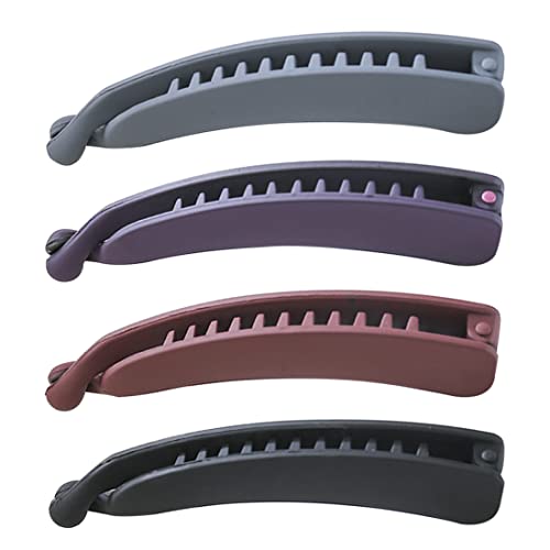 Androxeda 4 Stück Pferdeschwanz Haarklammer Haarspange Bunten Bananen Haarspange Große Rutschfeste Bananenspange Damen für Damen und Mädchen 4 Farben von Androxeda