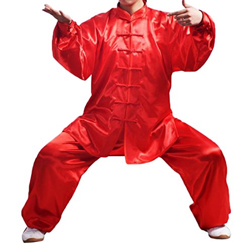 Andux Kampfsport Tai Chi Anzug Kung Fu Uniformen Unisex SS-TJF01 (Rot,XXL) von Andux