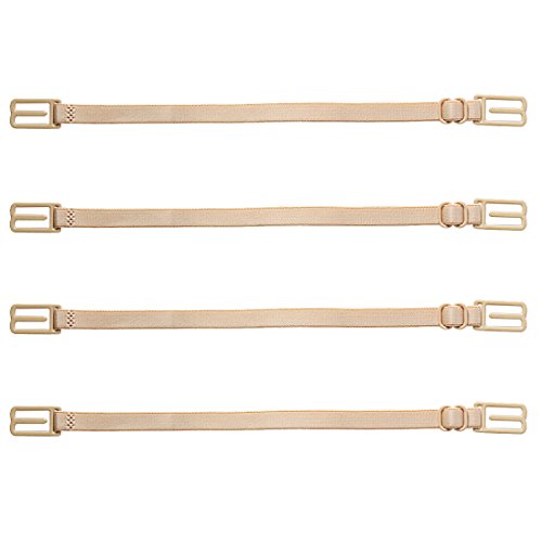 Andux Rutschfester Verstellbarer BH-Trägerhalter Elastisch 4 Stück/Set FHJD-01 (Beige) von Andux