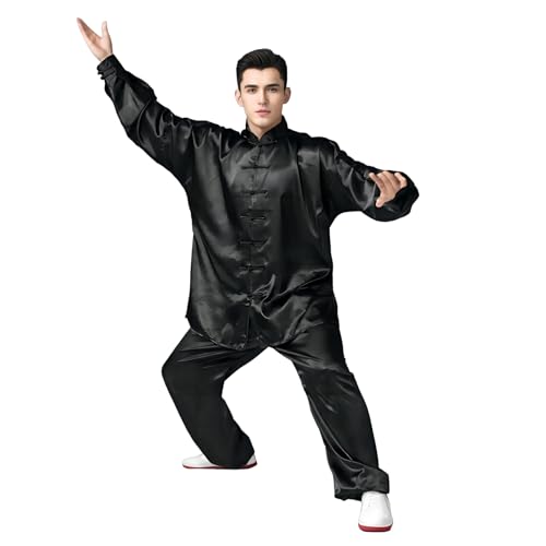 Andux Kampfsport Tai Chi Anzug Kung Fu Uniformen Unisex SS-TJF01 (Schwarz,XXXL) von Andux