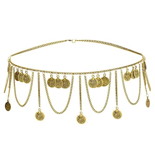 Vintage Gypsy Folk-Custom Baumeln Taillengürtel Kette Quaste Harness Bauchtanz Ketten Frauen Körperschmuck geschnitzte Münze langer Anhänger Metallkette Gürtel mit Münzquaste Anhänger Gold B Vintage Gypsy Folk-Custom Baumeln Taillengürtel Kette Quaste Harness Bauchtanz Ketten Frauen Körperschmuck geschnitzte Münze langer Anhänger Metallkette Gürtel mit Münzquaste Anhänger Gold B von Andy's Orchids