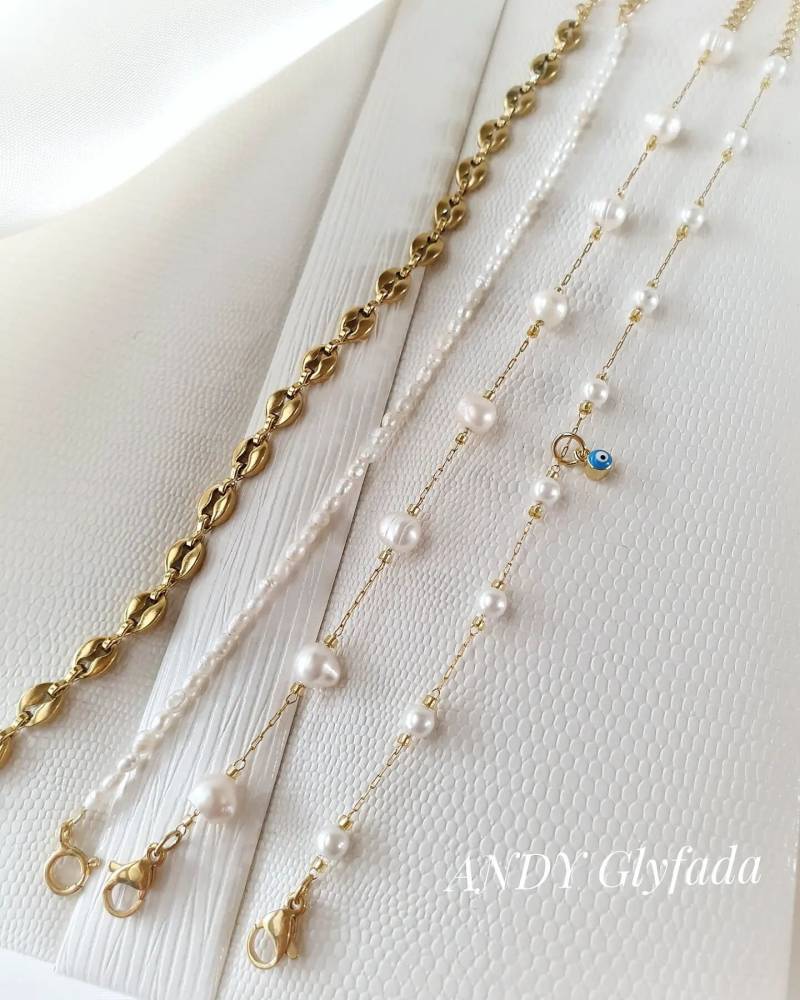 Handgemachte Edelstahl Armbänder Und Perlen von AndyGlyfada