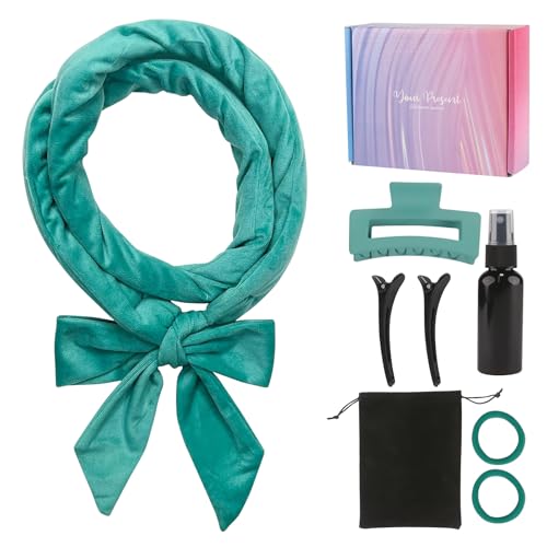 Rotes lockiges Haar-Set (rotes Haarband für lockiges Haar + rote Haarspange + 2 rote Gummibänder + schwarzer Zerstäuber + schwarzer Samtbeutel + 2 kleine schwarze Klammern) (Green) von Anei
