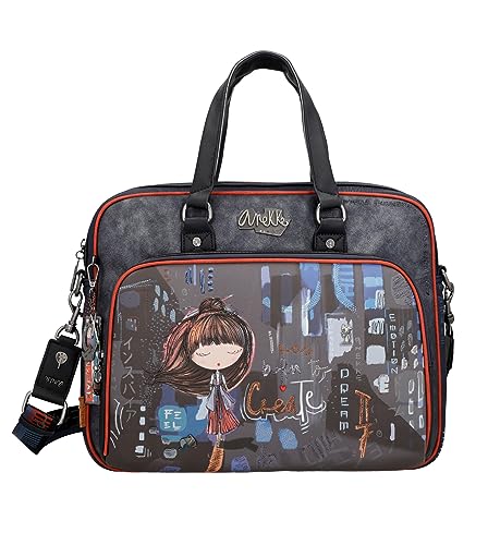 Anekke - Aktentasche für Damen - Schultertasche mit 2 kurzen Griffen und verstellbarem Schulterriemen - Zeitgenössischer Reißverschluss - Accessoires und Accessoires für Damen - Maße 39 x 31 x 7 cm, von Anekke