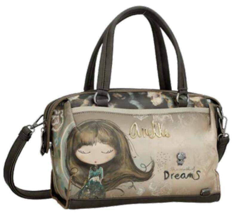 Anekke - Anekke Real Henkeltasche gestanzt Comicprint beige Beige von Anekke