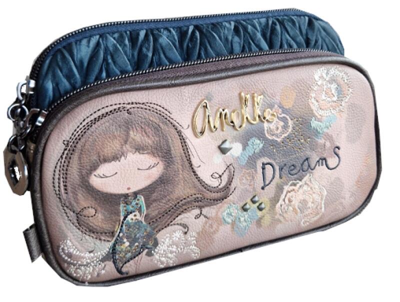 Anekke - Anekke Real Schultertasche Quer gestanzt Comicprint beige/grau Beige von Anekke