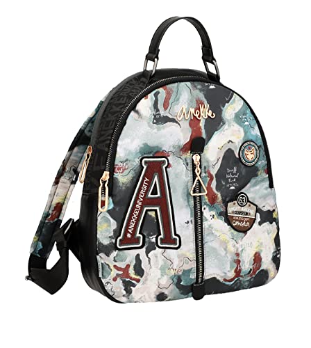 Anekke Damenrucksack große Tasche Reisetasche aus Kunstleder mit 2 Griffen 3 Taschen Handtasche mit doppeltem Griff Kollektion Voice Nature Woods Zubehör und Accessoires für Damen 28 x von Anekke