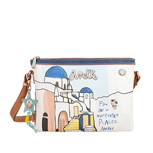 Anekke Damentasche Medium Umhängetasche Schultertasche aus Kunstleder mit 1 Griff Doppelfach Handkoffer Mediterranean Kollektion Damenzubehör und Accessoires 28 x 21 x 4 cm, von Anekke