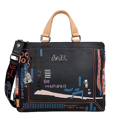 Anekke - Dokumententasche für Damen - Schultertasche aus Kunstleder mit verstellbarem Schultergurt - Zeitgenössischer Reißverschluss - Accessoires und Accessoires für Damen - Maße 41x31x7 cm, bunt von Anekke