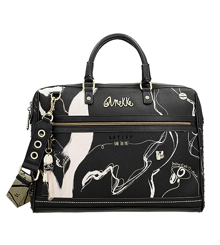 Anekke - Federmäppchen mit mehreren Fächern für Damen - Geldbörse aus Kunstleder mit Reißverschluss - Schwarz Shoen - Accessoires und Accessoires für Damen - Maße 41 x 31 x 10 cm, bunt von Anekke