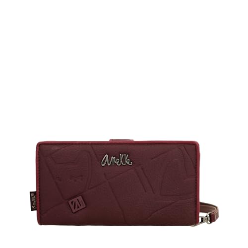 Anekke Große Geldbörse für Damen, Kollektion Evolution, Verschluss mit Lasche und Reißverschluss, Maße 19 x 10 x 3 cm von Anekke