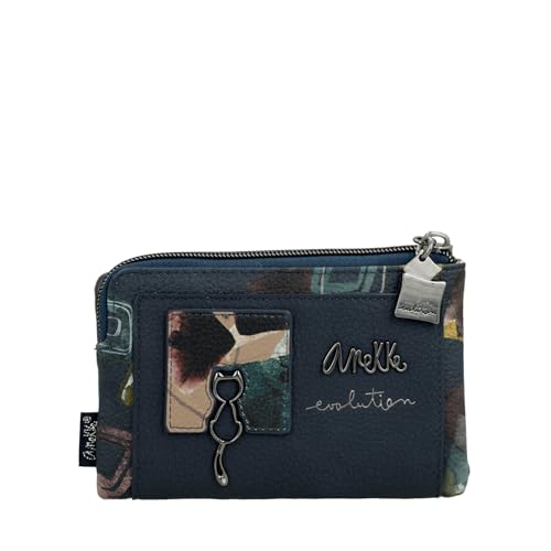 Anekke Mittelgroße Geldbörse für Damen, Kollektion Evolution, Verschluss mit Lasche und Reißverschluss, Maße 15 x 10 x 3 cm von Anekke