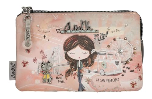 Anekke Peace & Love 3-Compartment Coin Purse Pink von Anekke