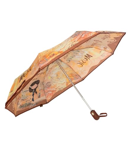 Anekke Peace & Love Automatischer Regenschirm, einzigartiges Design, Amazonische Inspiration, leicht zu transportieren von Anekke