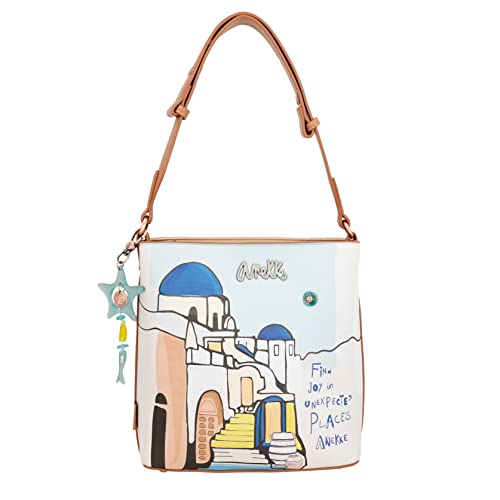 Anekke Schultertasche aus Kunstleder mit 1 Griff Reißverschluss Kollektion Mediterranean Maße 28 x 25 x 12 cm von Anekke