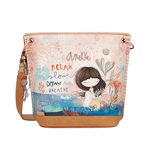 Anekke Shoppertasche für Damen Mittelgroße Handtasche aus Kunstleder mit Tragegriff und Taschen Reißverschluss mediterrane Kollektion Damenzubehör und Accessoires 34 x 30 x 12 cm, von Anekke