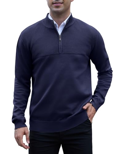 Anelune Pullover Herren Rollkragenpullover 1/4 Zip Neck Troyer Feinstrick Sweater Business Arbeitspullover Herren Marineblau M Anelune Pullover Herren Rollkragenpullover 1/4 Zip Neck Troyer Feinstrick Sweater Business Arbeitspullover Herren Marineblau M von Anelune