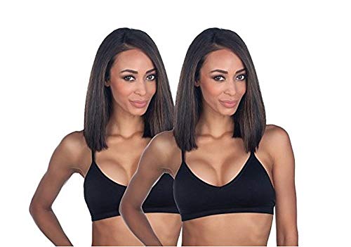 Anemone Damen Bralette nahtlos V-Ausschnitt Gepolstert mit verstellbaren Trägern - Schwarz - Einheitsgröße von Anemone