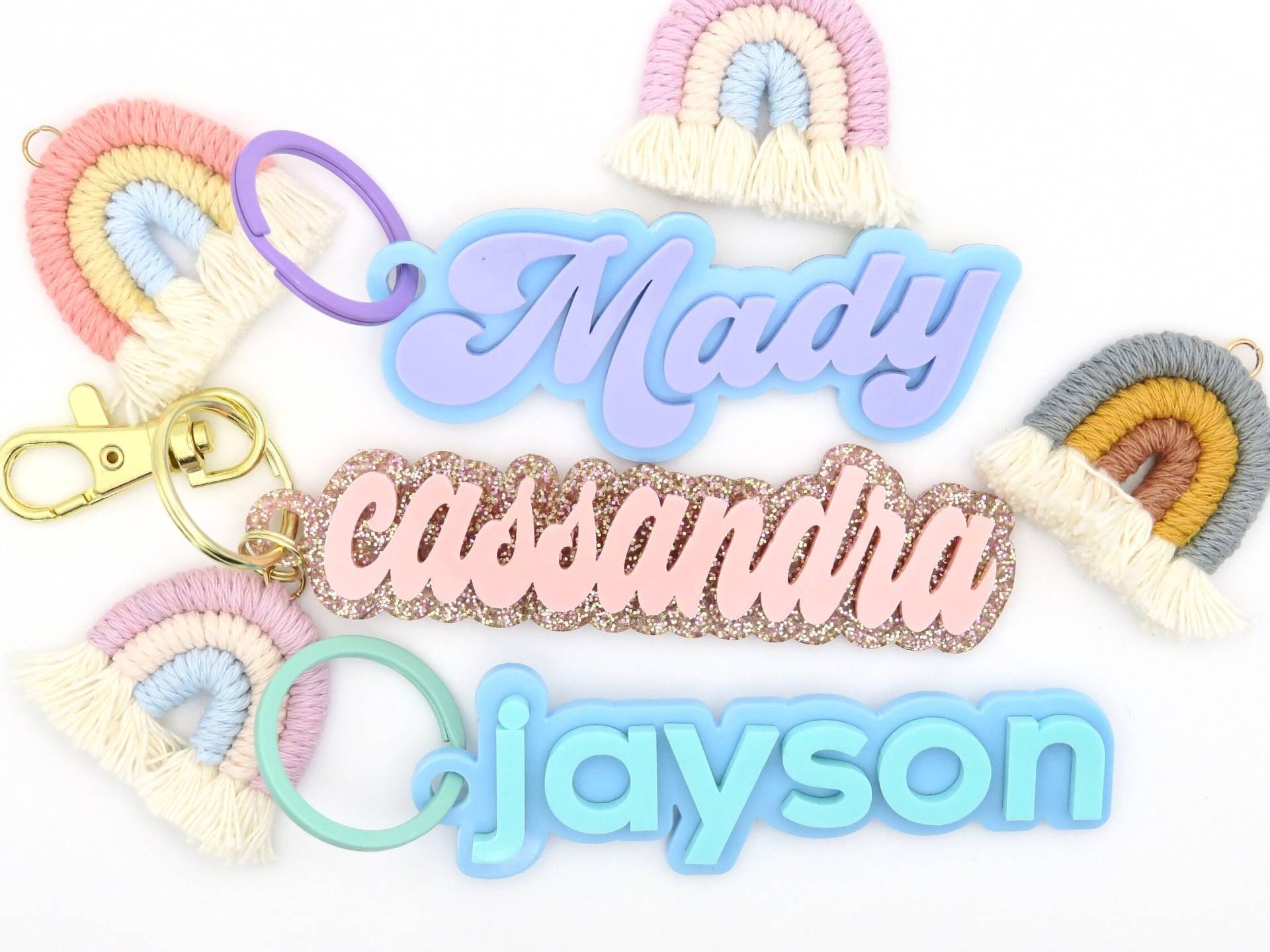 Personalisierter Name Taschenanhänger, Personalisierter Schlüsselanhänger, Schul Brautjungfern Schlüsselring, Acryl Schlüsselbund | Geschenk Personalisierter Name Taschenanhänger, Personalisierter Schlüsselanhänger, Schul Brautjungfern Schlüsselring, Acryl Schlüsselbund | Geschenk von Anemone2911