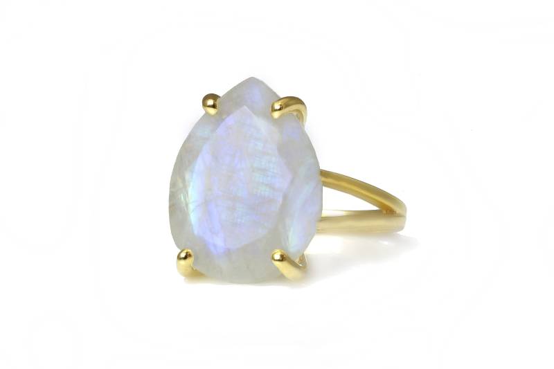 14K Gold Filled Ring Mondstein Modering Tropfen Brautring Edelstein Goldring Massivgold Ringe von AnemoneJewelry