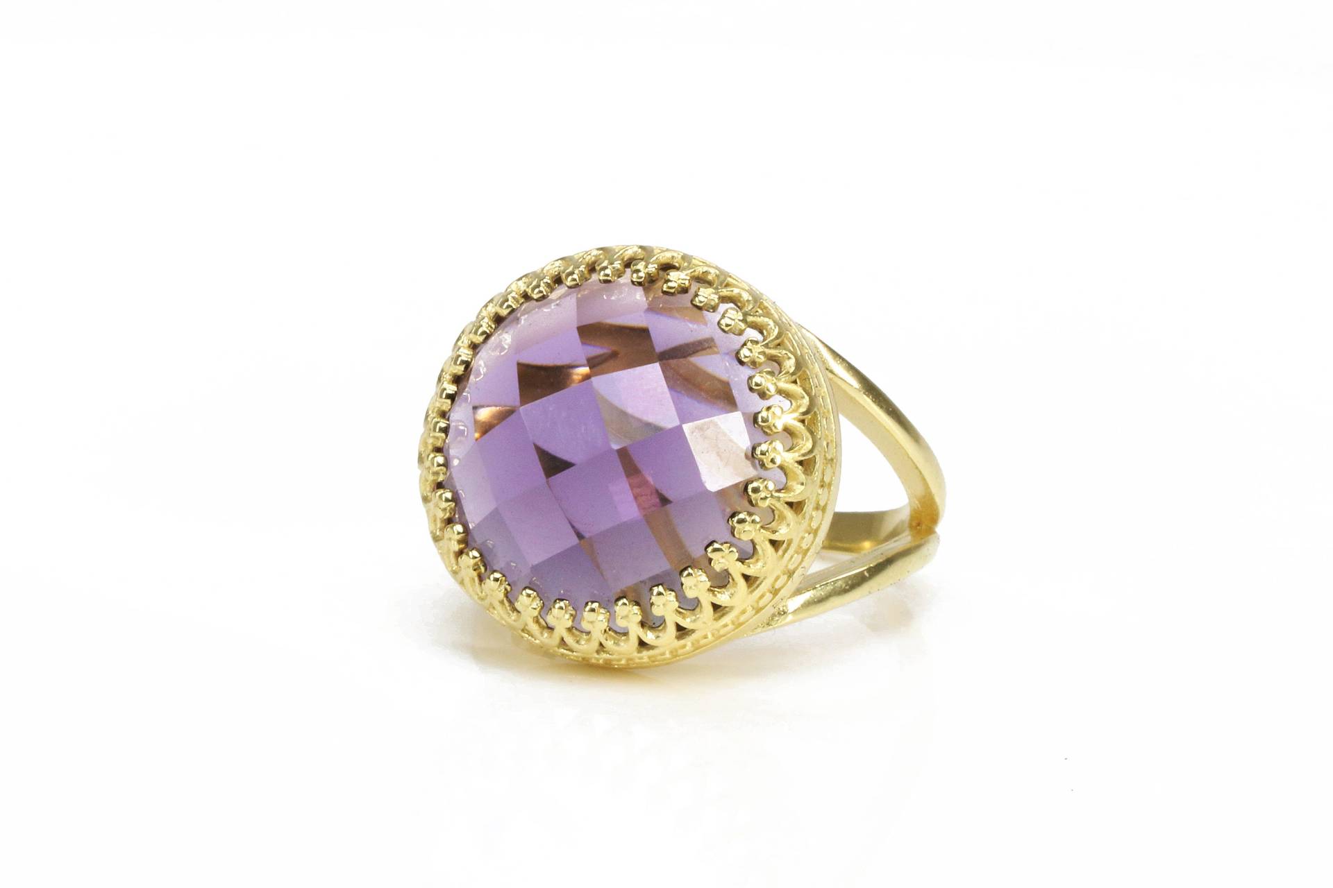 Amethyst Ring 14K Goldring Februar Birthstone Edelsteinring Statement Jubiläumsgeschenk von AnemoneJewelry