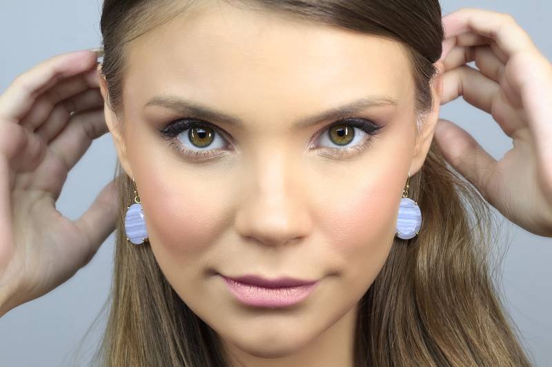 Blaue Spitze Achat Oval Ohrringe Gold Baumeln Statement Halbedelstein Für Frauen von AnemoneJewelry