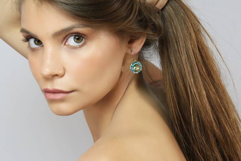 Blauer Topas Ohrringe Edelstein November Birthstone Brautjungfer Gold Hochzeit Braut von AnemoneJewelry