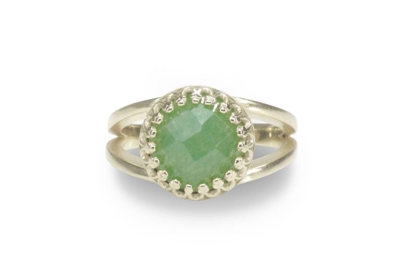 Grüner Ring Aventurin Sterling Silber Mom Geburtstagsgeschenk Beste Freundin Geschenk Muttertagsgeschenk von AnemoneJewelry