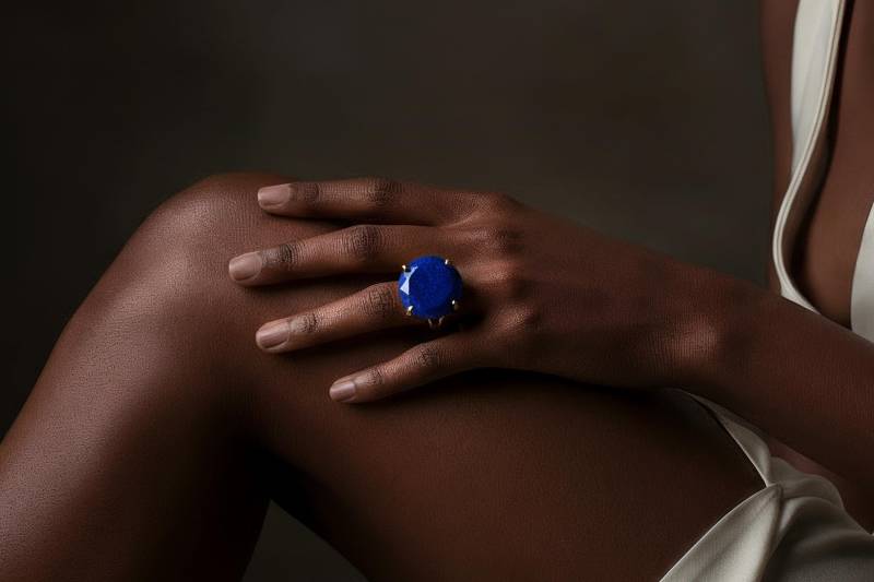 Lapis Lazuli Goldring Blauer Edelstein Ring Rundschliff Statement Handgemachter Gold Cocktail Benutzerdefinierte Schmuck Lapis Lazuli Goldring Blauer Edelstein Ring Rundschliff Statement Handgemachter Gold Cocktail Benutzerdefinierte Schmuck von AnemoneJewelry