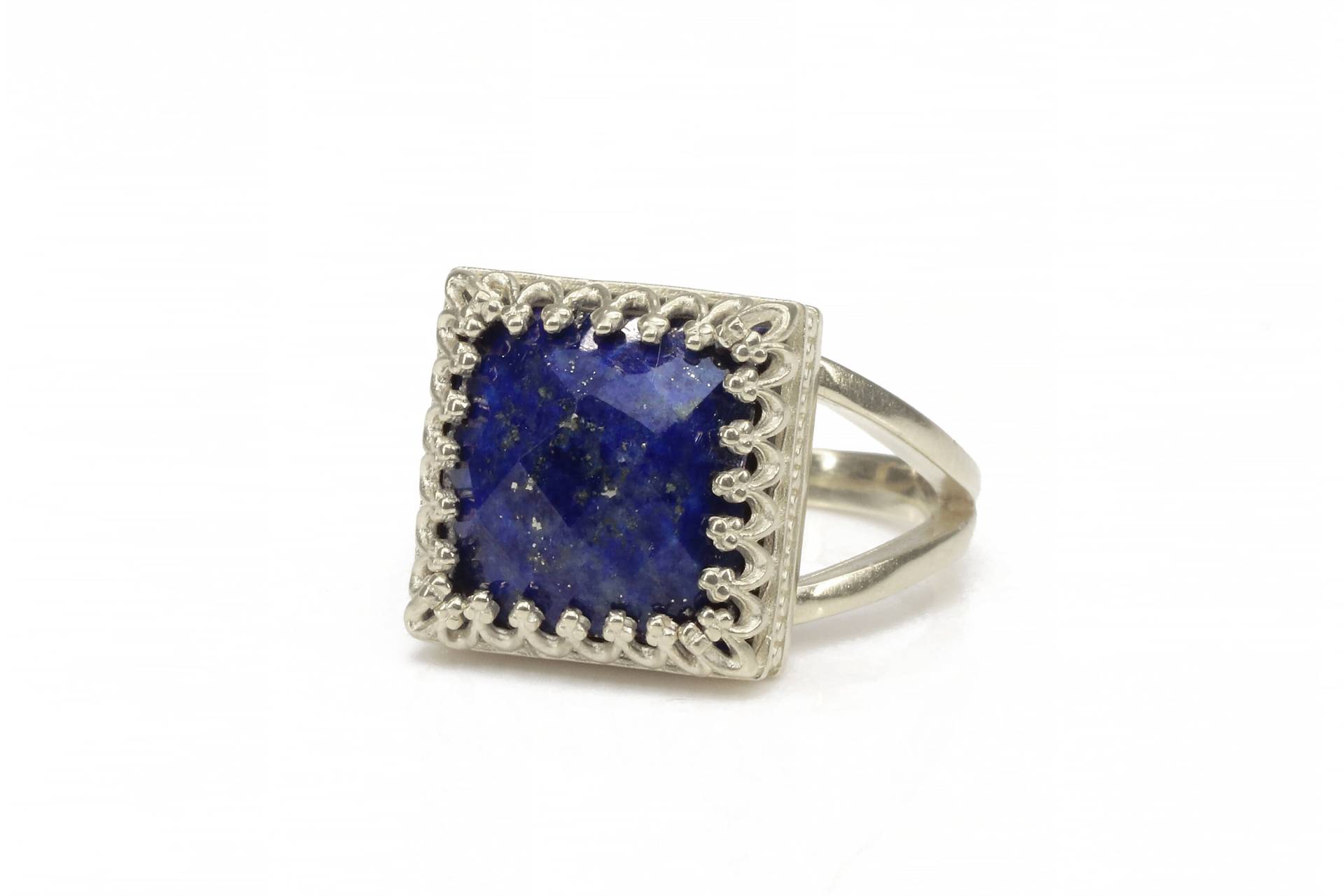 Lapis Ring September Birthstone Edelstein Sterling Silber Halbedelring Geschenk von AnemoneJewelry