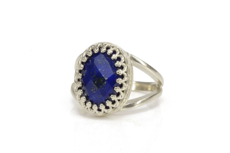 Lapis Ring Silberring Oval Silber Edelstein Geburtstagsring Für Mama Frühlingsschmuck Benutzerdefinierte Ringe Frauen von AnemoneJewelry