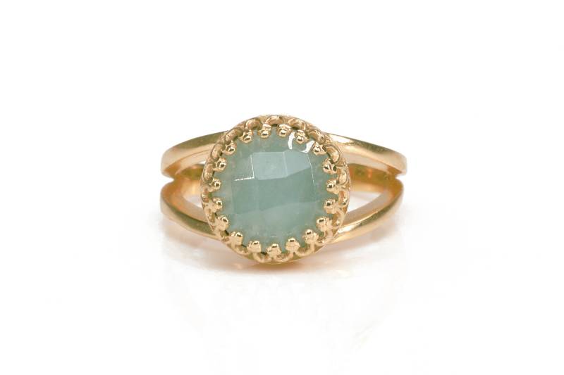 März Geburtsstein Ring Aquamarin Edelstein Rundschliff Halbedelstein Für Frauen Schmuck von AnemoneJewelry