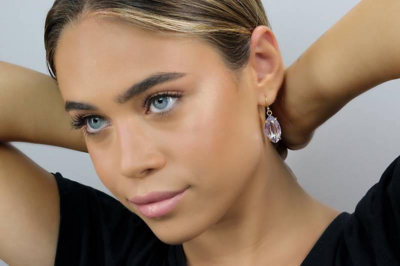 Marquise Tansanit Lange Ohrringe Gold Edelstein Halbedelsteine Vermeil Für Frauen von AnemoneJewelry