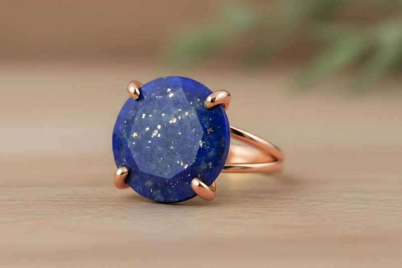 Roségold Lapis Lazuli Ring Marineblau Edelstein Handgemachter Halbedelstein Cocktail Benutzerdefinierter Roségoldschmuck Roségold Lapis Lazuli Ring Marineblau Edelstein Handgemachter Halbedelstein Cocktail Benutzerdefinierter Roségoldschmuck von AnemoneJewelry