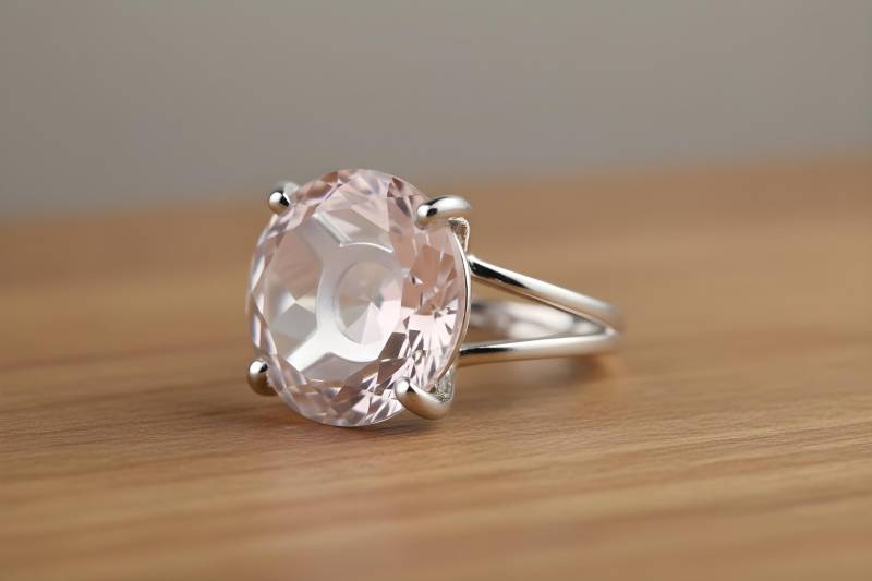 Rosenquarz Ring Silber Edelstein Liebe Freundin Geschenke Cocktail Handgemachte Ringe von AnemoneJewelry