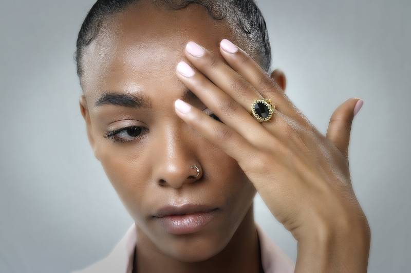 Schwarz Onyx Ring Goldring Vintage Schwarzer Edelstein-Ring Gold Schmuck Oval Ringe Anpassen von AnemoneJewelry