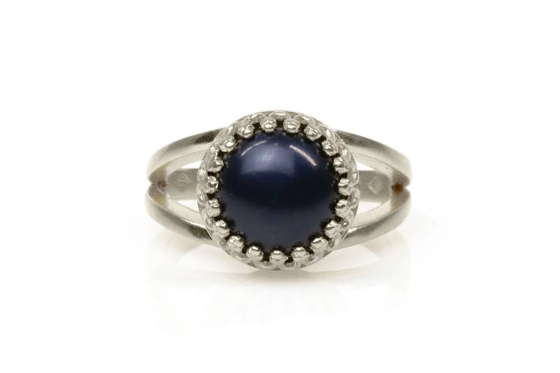 Schwarze Perle Ring Silber Schwarzer Dunkelgrau Benutzerdefinierte Ringe Juni Birthstone von AnemoneJewelry