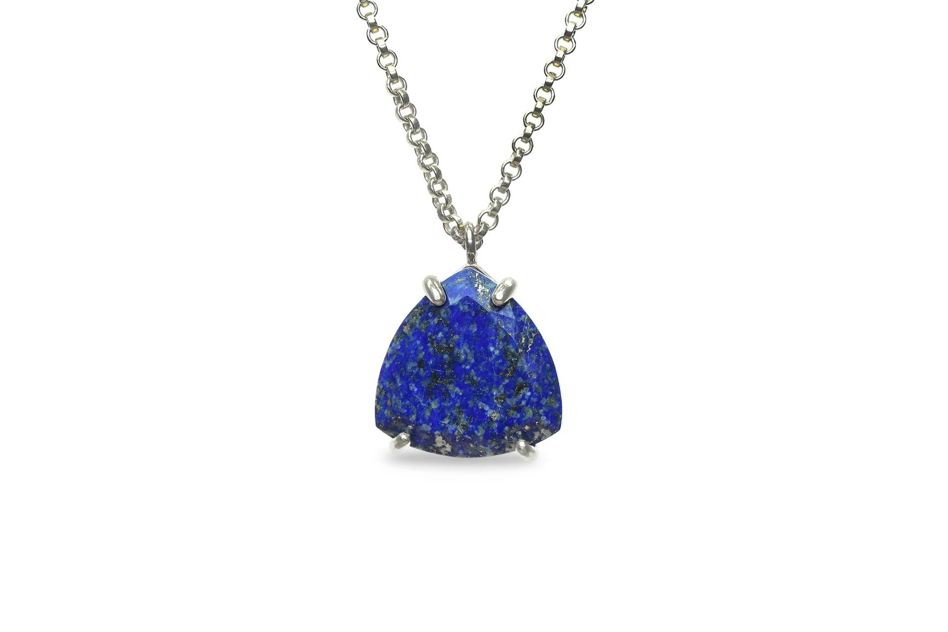 Silber Lapis Anhänger Lazuli Halskette September Birthstone Rohe von AnemoneJewelry