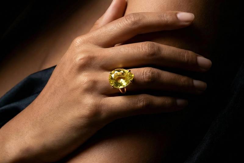 Zitrone Quarz Birnen Ring Edelstein Teardrop Vintage Braut Goldschmuck von AnemoneJewelry