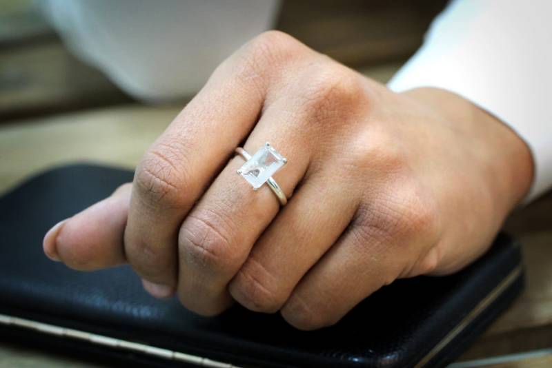 Edelsteinring Halbedelsteinring Kristallring Kleiner Steinring von AnemoneUnique