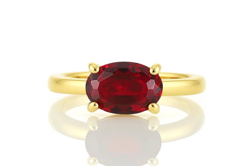 Granat Ringe Für Frauen Ring Gold Rhodolith Seitlich Oval Geschliffener Edelstein Verlobungsring von AnemoneUnique
