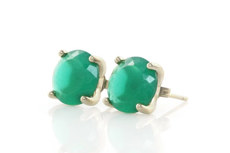 Grüne Onyx Ohrringe Hochzeitsohrringe Brautohrringe Edelsteinohrringe Brautschmuck Brautohrstecker von AnemoneUnique