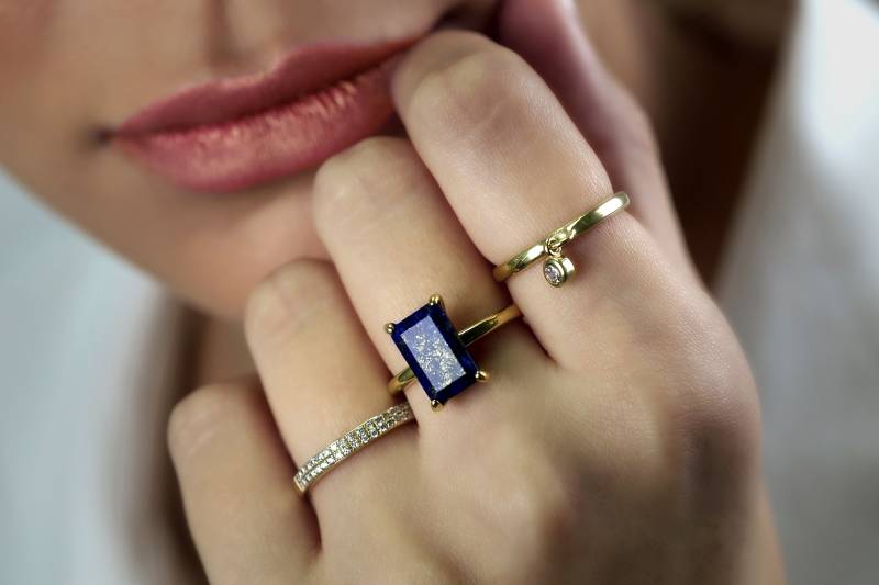 Massiver Gold Benutzerdefinierte Lapis Ring 18K Vermeil September Birthstone Braut Edelstein Lazuli Verlobungsring von AnemoneUnique
