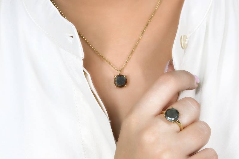 Natürliche Pyrit Halskette Gold Edelstein Rohe Eisen Anhänger Brautschmuck 18K Brautjungfer Geschenke Halsketten Mom von AnemoneUnique