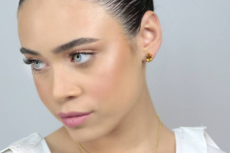 November Geburtsstein Ohrringe Gold Citrin Ohrstecker Braut Halbedelsteine Marquise Schliff von AnemoneUnique