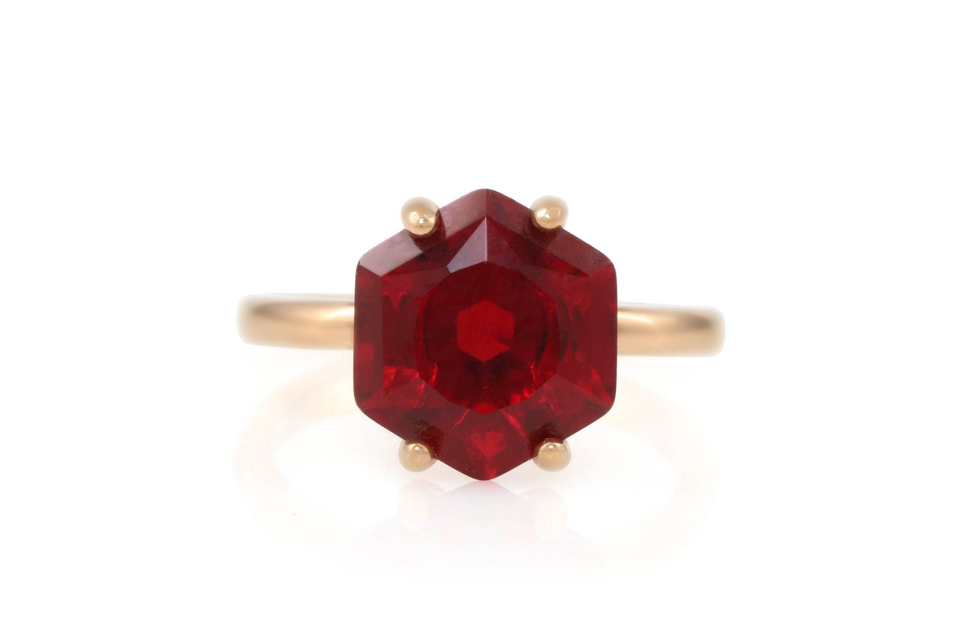 Roségoldener Granatring Verlobungsring Mit Rotem Edelstein Ring Geburtsstein Für Januar Jubiläumsgeschenk Sie von AnemoneUnique